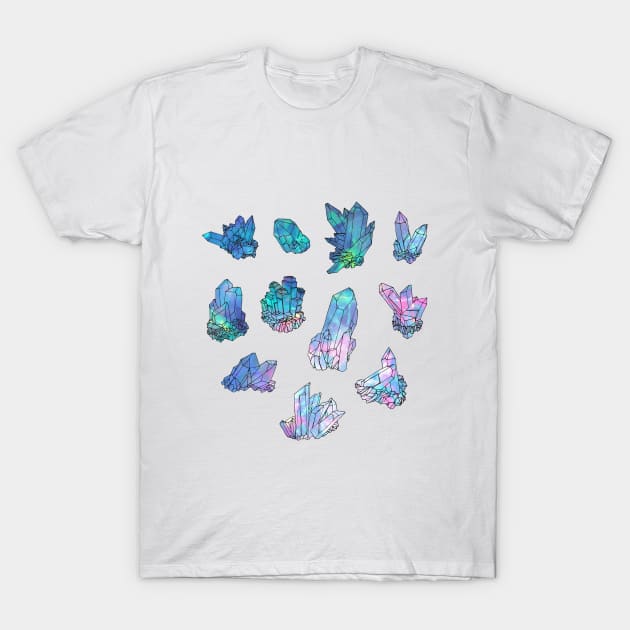 Rainbow Galaxy Crystals T-Shirt by Chocolona